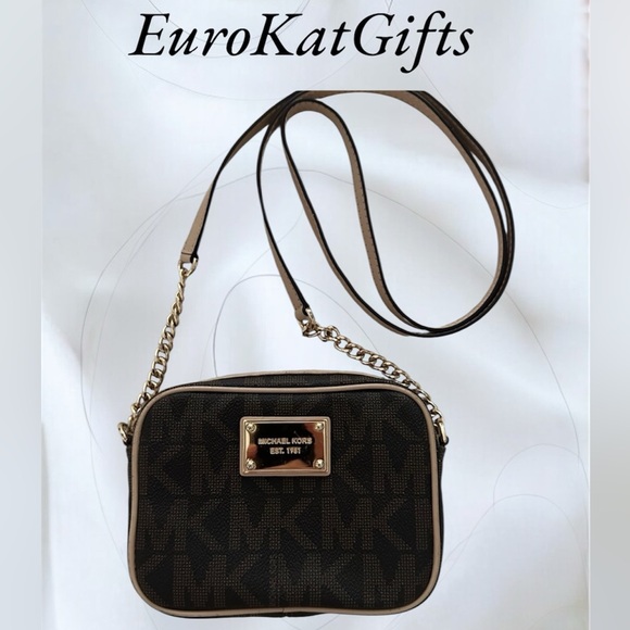 Michael Kors Brown Gold Crossbody Shoulder Bag Pre loved Approx 5.5”x 4.5”x 2.4” - Picture 8 of 8